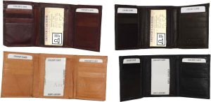 Men's Trifold Leather Wallet Unbranded Tan wallet 1 ID 6 card 2 bill slots - Image 5