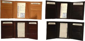 Men's Trifold Leather Wallet Unbranded Tan wallet 1 ID 6 card 2 bill slots - Image 6