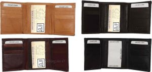 Men's Trifold Leather Wallet Unbranded Tan wallet 1 ID 6 card 2 bill slots - Image 7