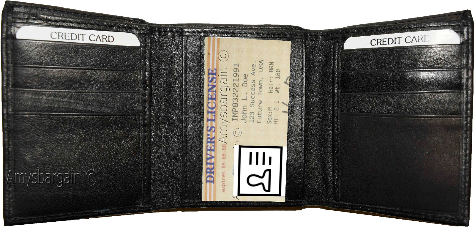 Men's Wallet. Trifold Genuine Leather Wallet. Card Case. Window ID case wallet - Image 4