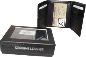 Men's Wallet. Trifold Genuine Leather Wallet. Card Case. Window ID case wallet
