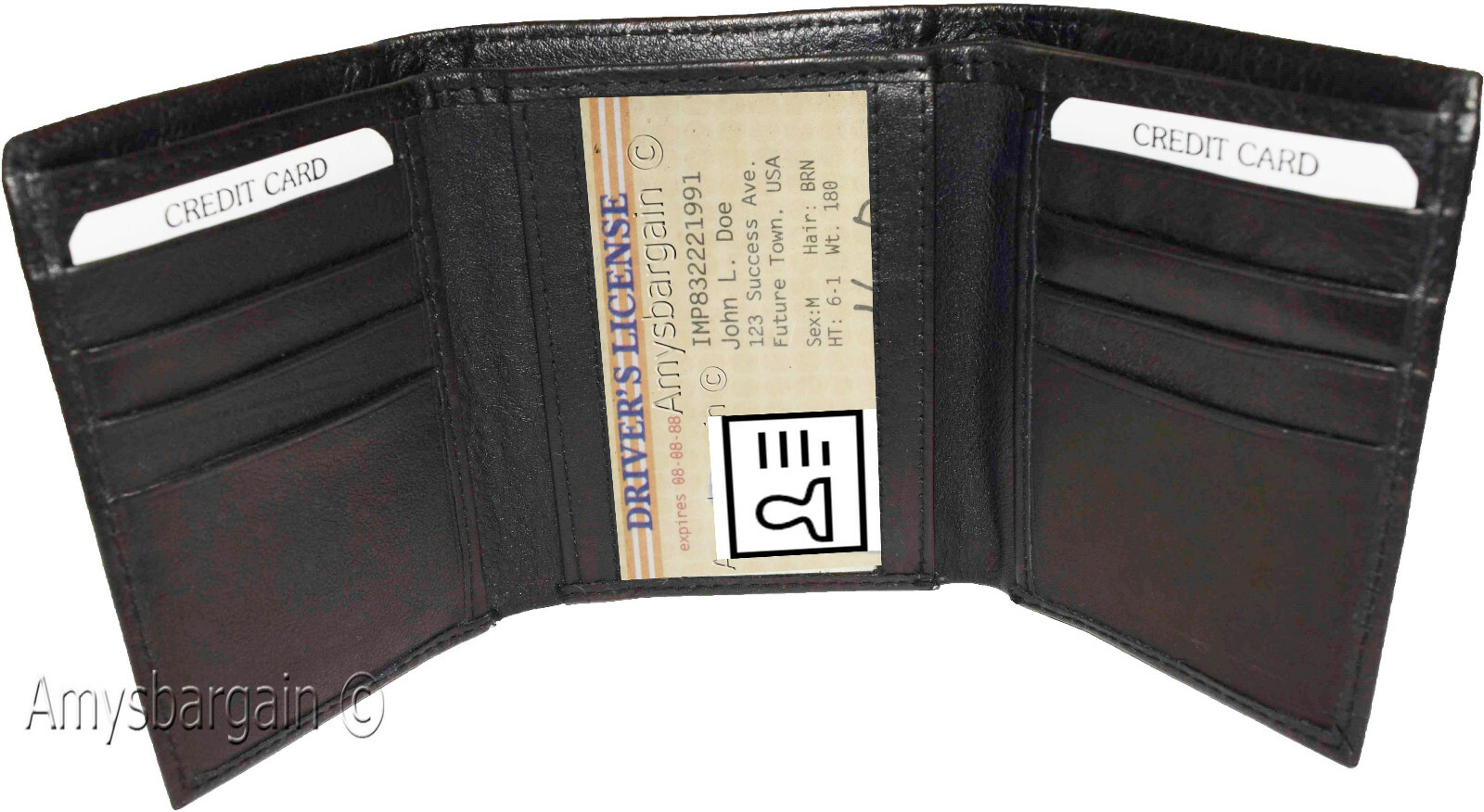 Men's Wallet. Trifold Genuine Leather Wallet. Card Case. Window ID case wallet - Image 5