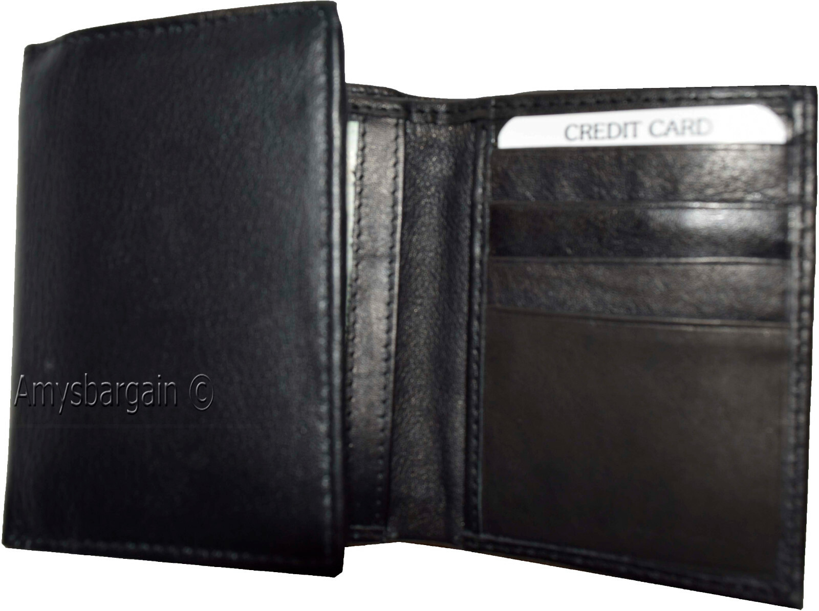 Men's Wallet. Trifold Genuine Leather Wallet. Card Case. Window ID case wallet - Image 6