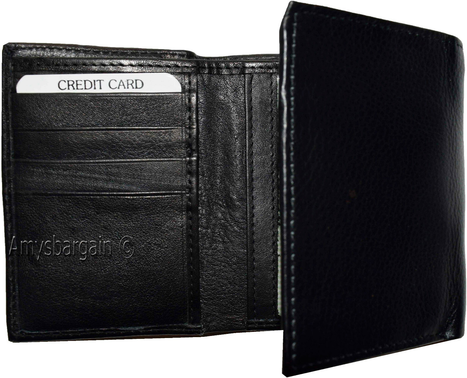 Men's Wallet. Trifold Genuine Leather Wallet. Card Case. Window ID case wallet - Image 7