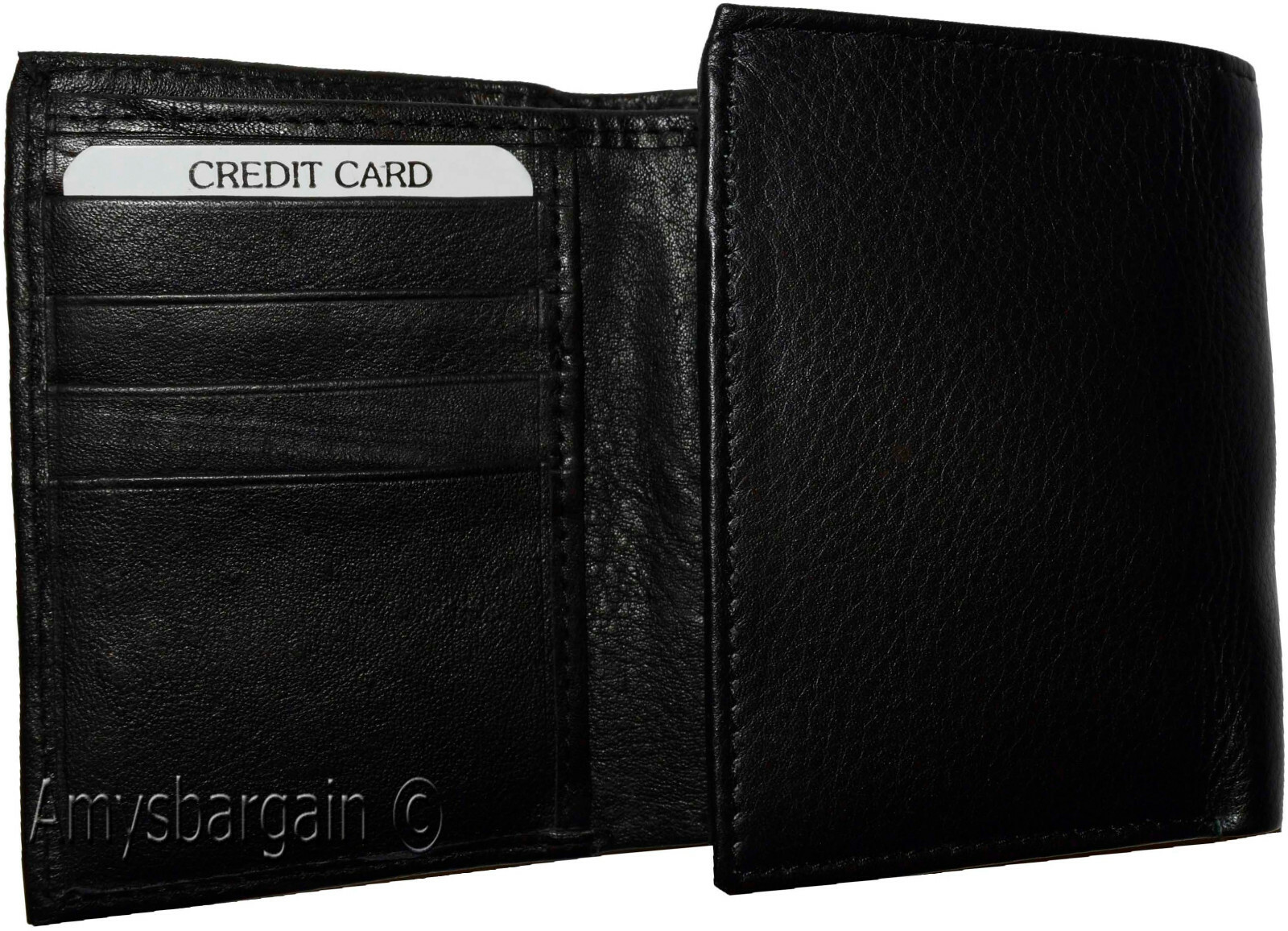 Men's Wallet. Trifold Genuine Leather Wallet. Card Case. Window ID case wallet - Image 8