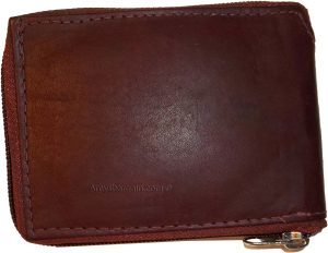 Men’s Zip around wallet Leather wallet Center piece 9 credit card ID 2 Billfolds - Image 12