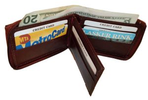 Men’s Zip around wallet Leather wallet Center piece 9 credit card ID 2 Billfolds - Image 3