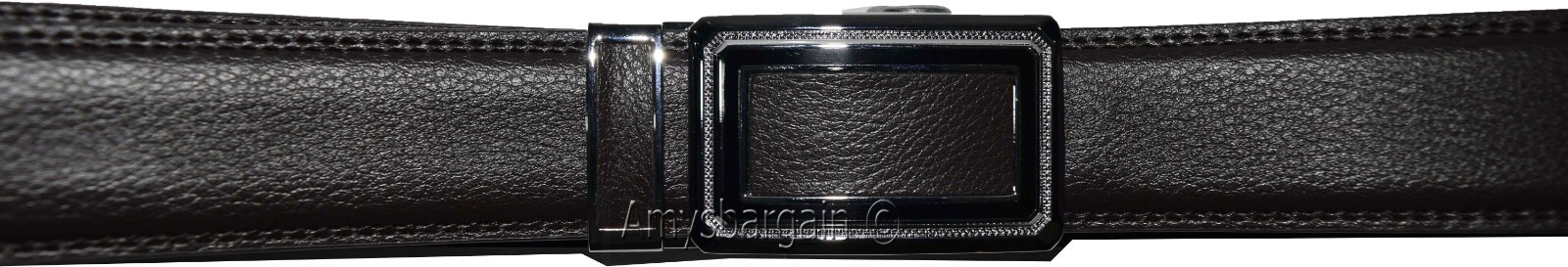 Men's belt Brown Leather XL Automatic lock Dress/Casual belt adjustable Belt. - Image 3