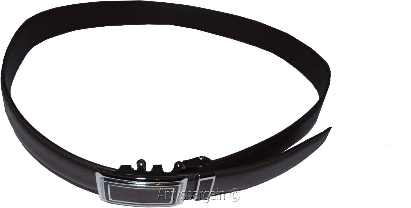 Men's belt Brown Leather XL Automatic lock Dress/Casual belt adjustable Belt. - Image 5