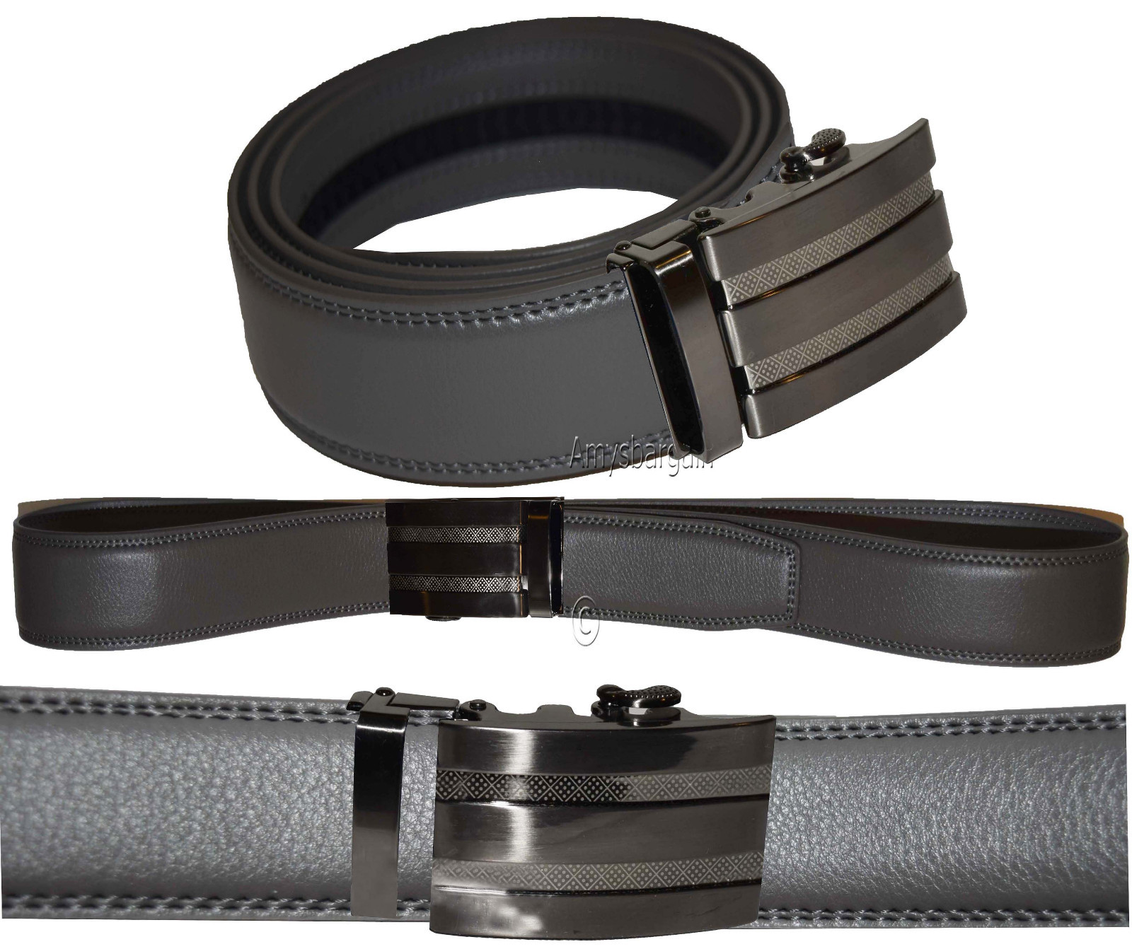 Men’s belt Real leather (L) automatic lock dress & casual belt fashion belt