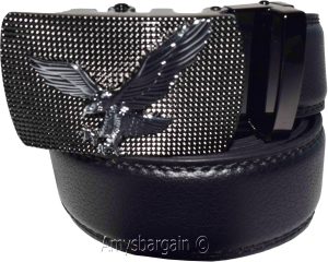 Men's belt leather dress belt click comfort automatic lock eagle buckle up to 50 - Image 3
