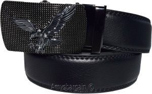 Men's belt leather dress belt click comfort automatic lock eagle buckle up to 50 - Image 9