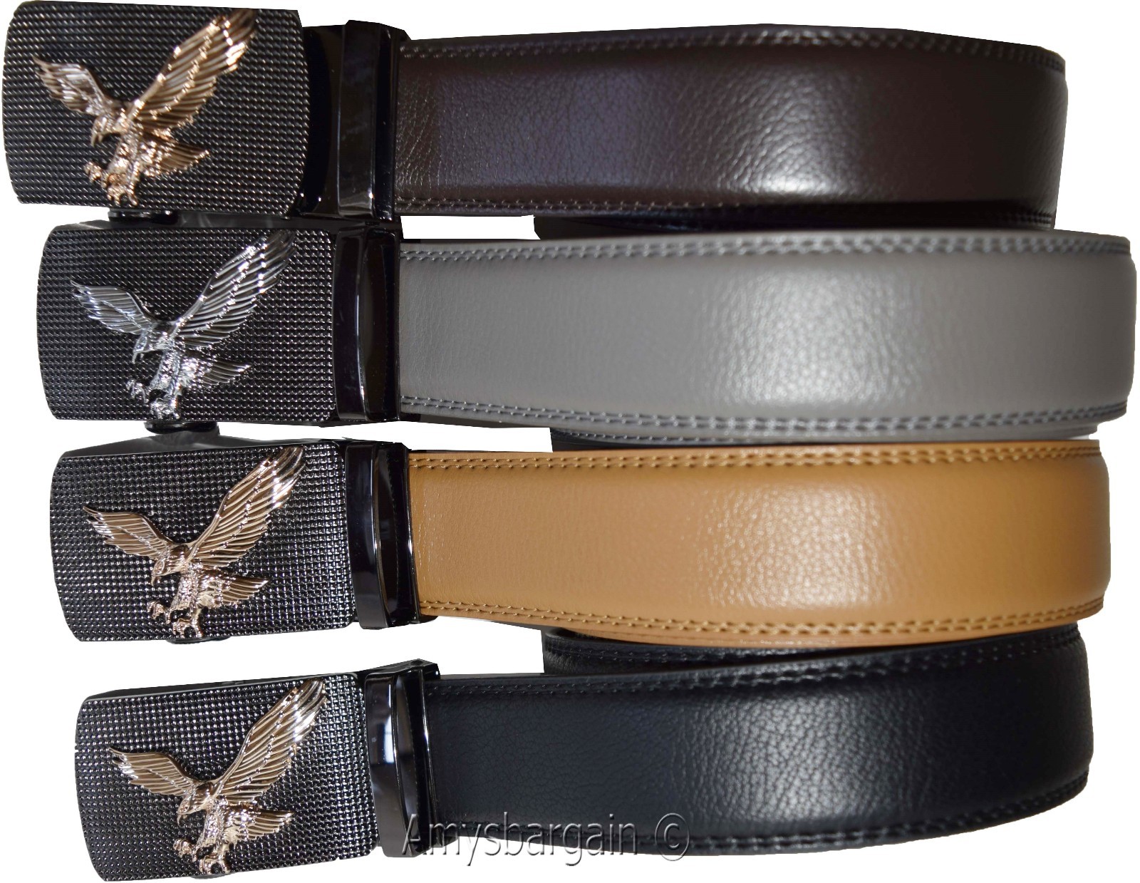 Men's belt leather dress casual automatic lock eagle buckle new quick lock belt - Image 11