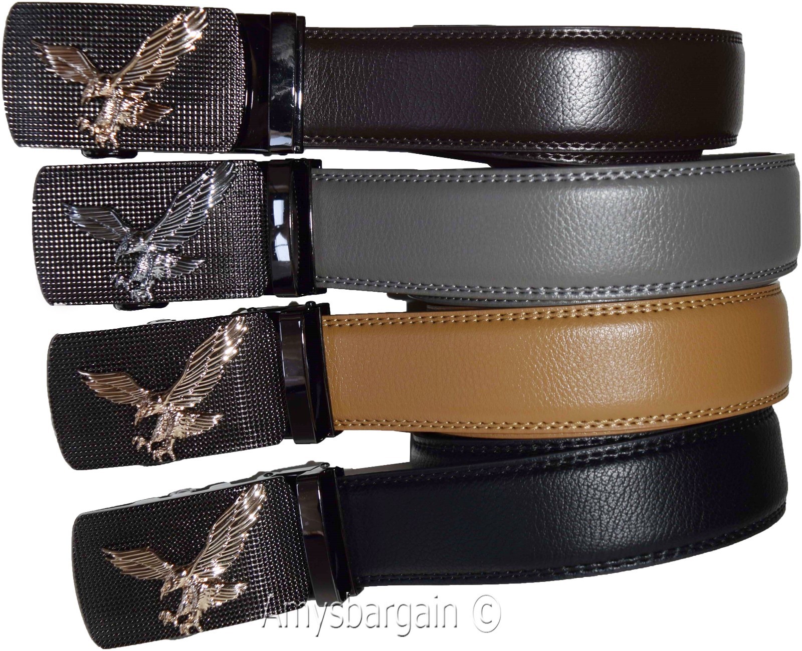 Men's belt leather dress casual automatic lock eagle buckle new quick lock belt - Image 12