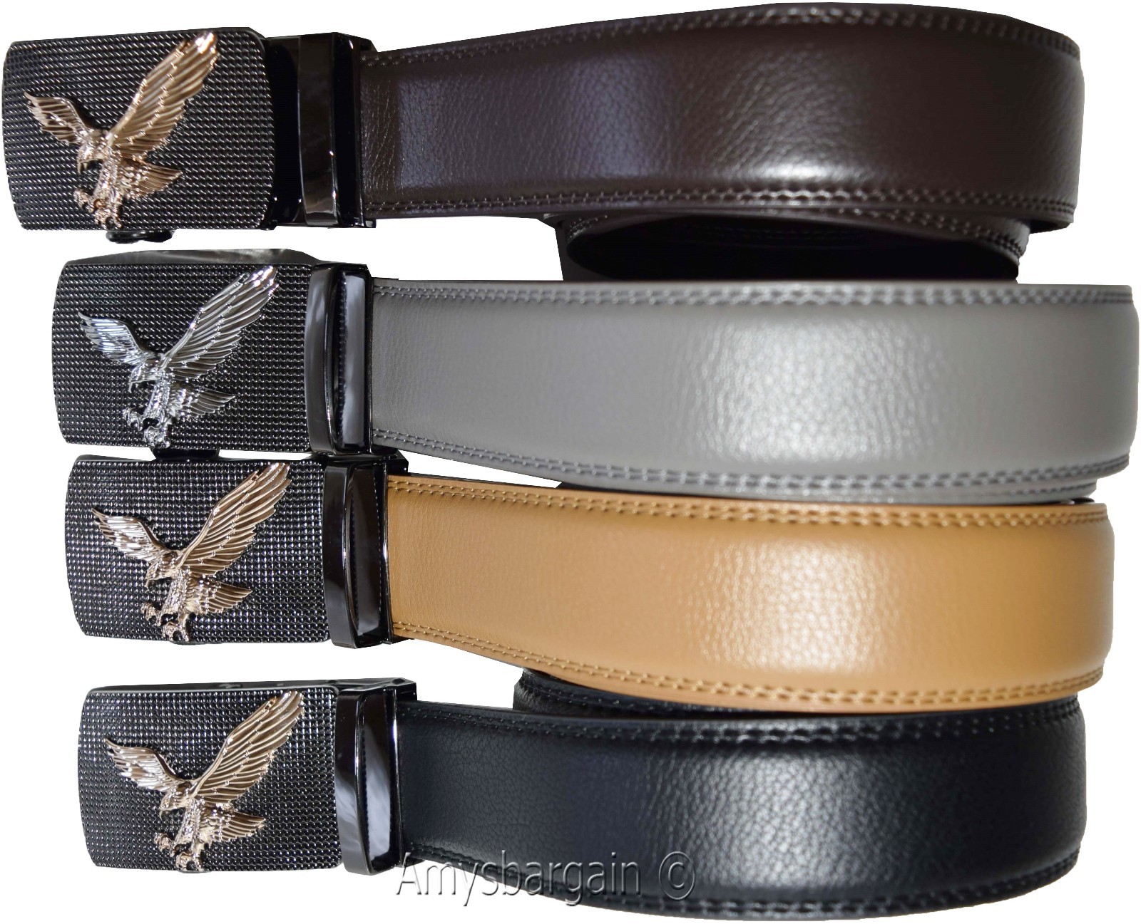 Men's belt leather dress casual automatic lock eagle buckle new quick lock belt - Image 13