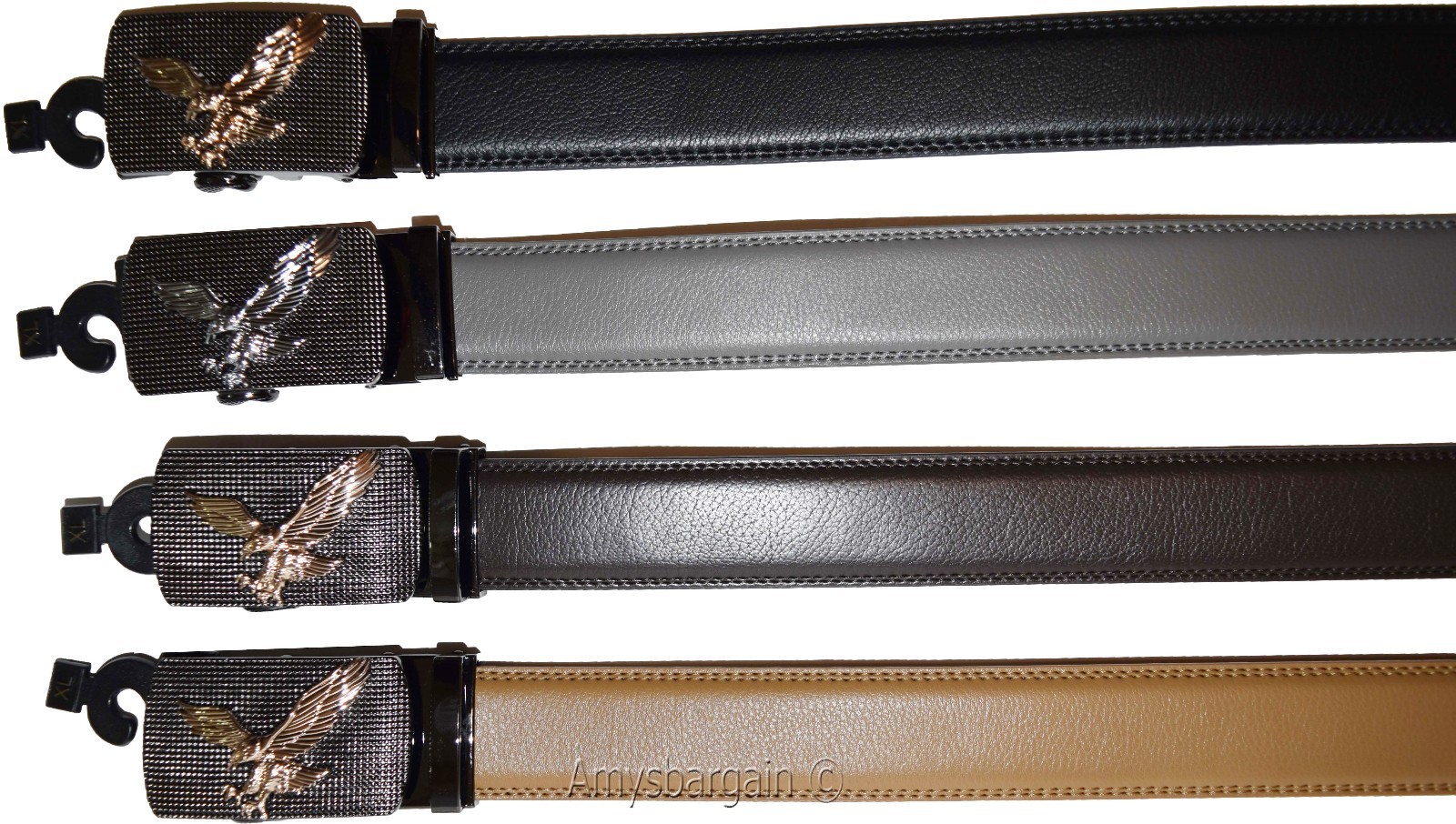 Men's belt leather dress casual automatic lock eagle buckle new quick lock belt - Image 3