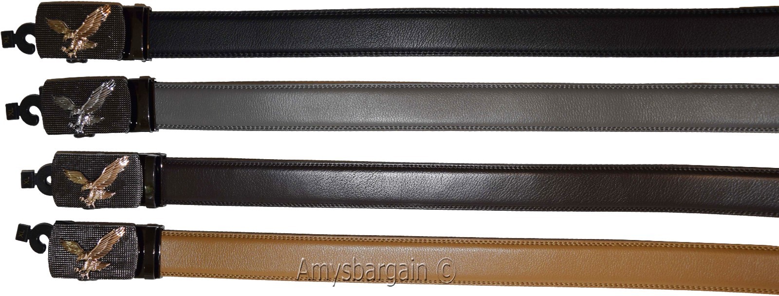 Men's belt leather dress casual automatic lock eagle buckle new quick lock belt - Image 5