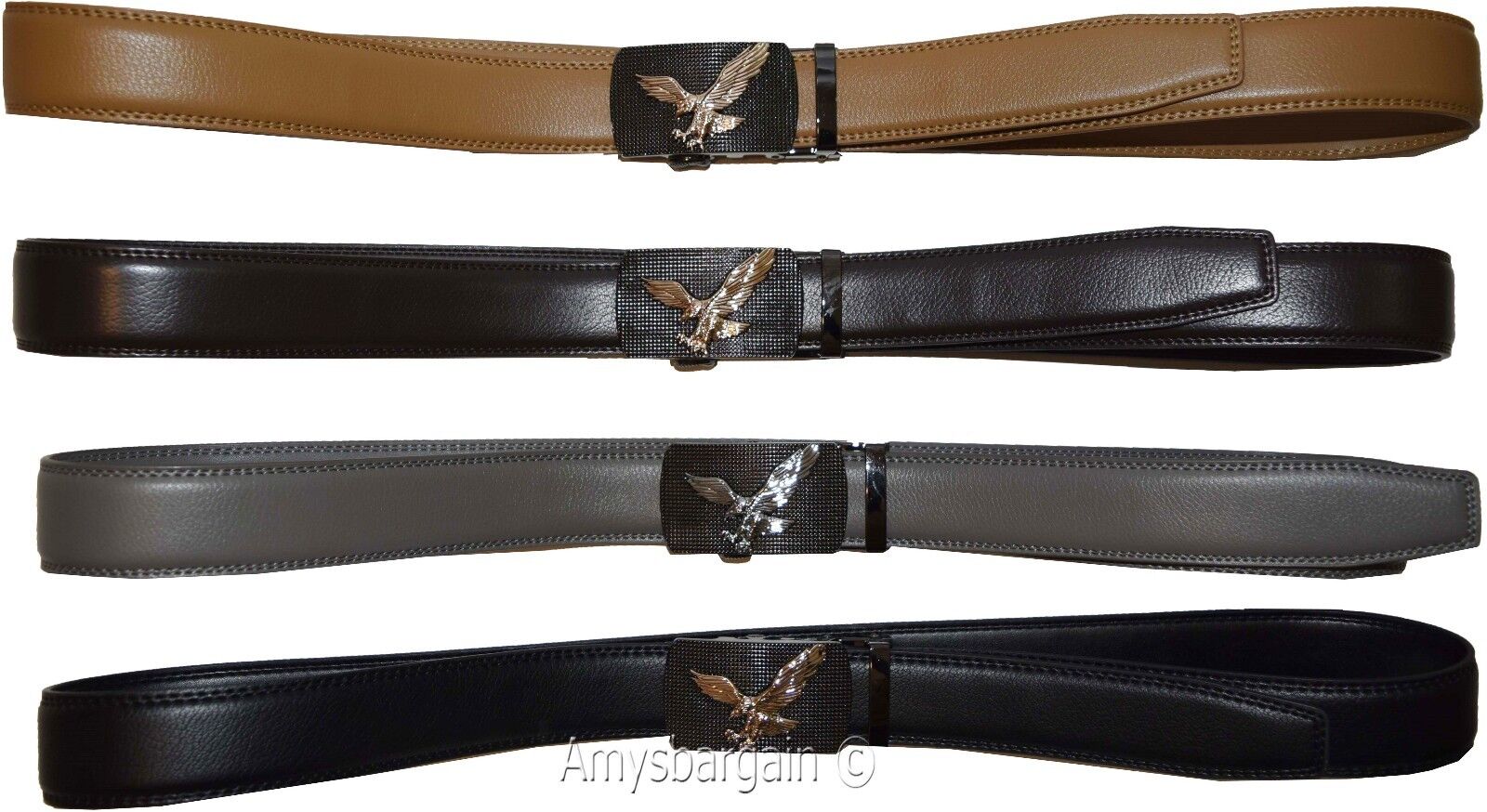 Men's belt leather dress casual automatic lock eagle buckle new quick lock belt - Image 7