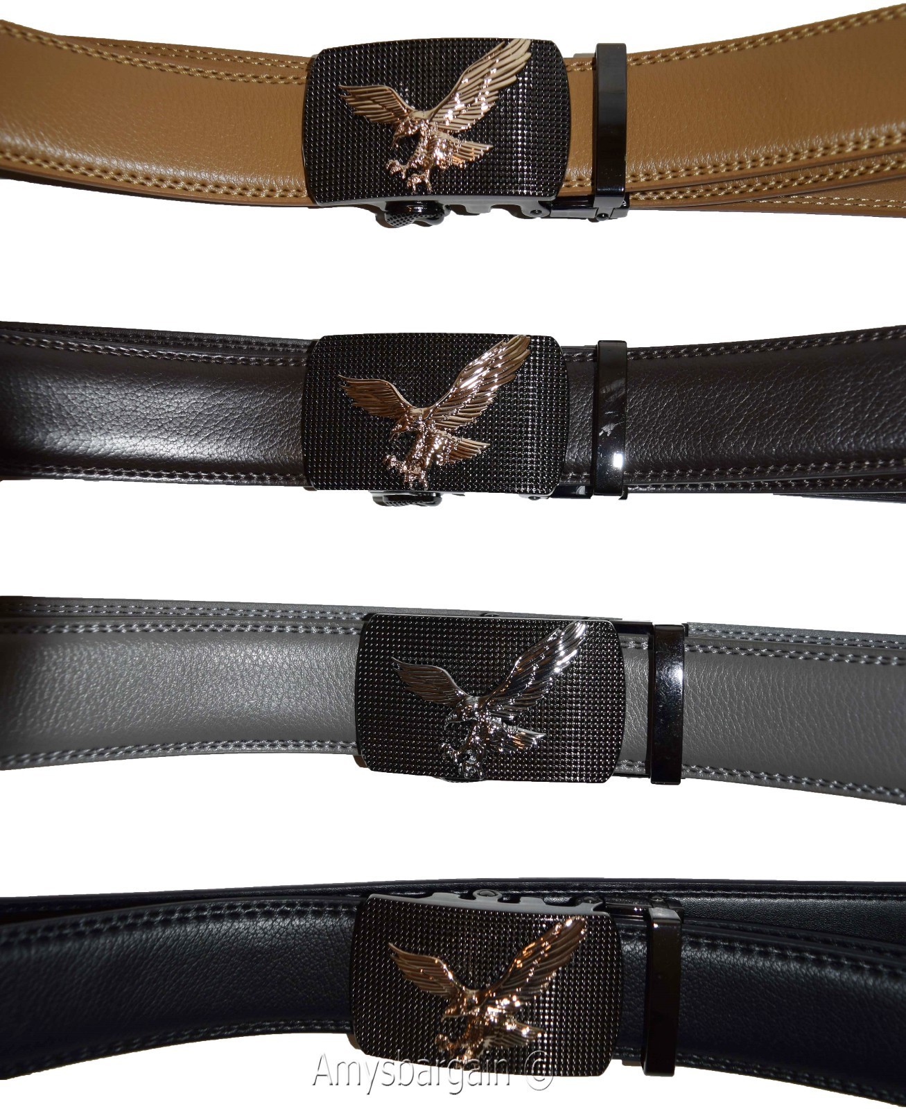 Men's belt leather dress casual automatic lock eagle buckle new quick lock belt - Image 8