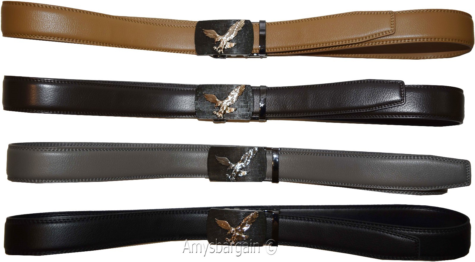 Men's belt leather dress casual automatic lock eagle buckle new quick lock belt - Image 9