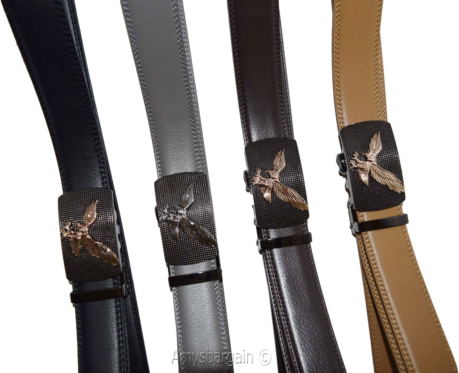 Men's belt leather dress casual automatic lock eagle buckle new quick lock belt - Image 10