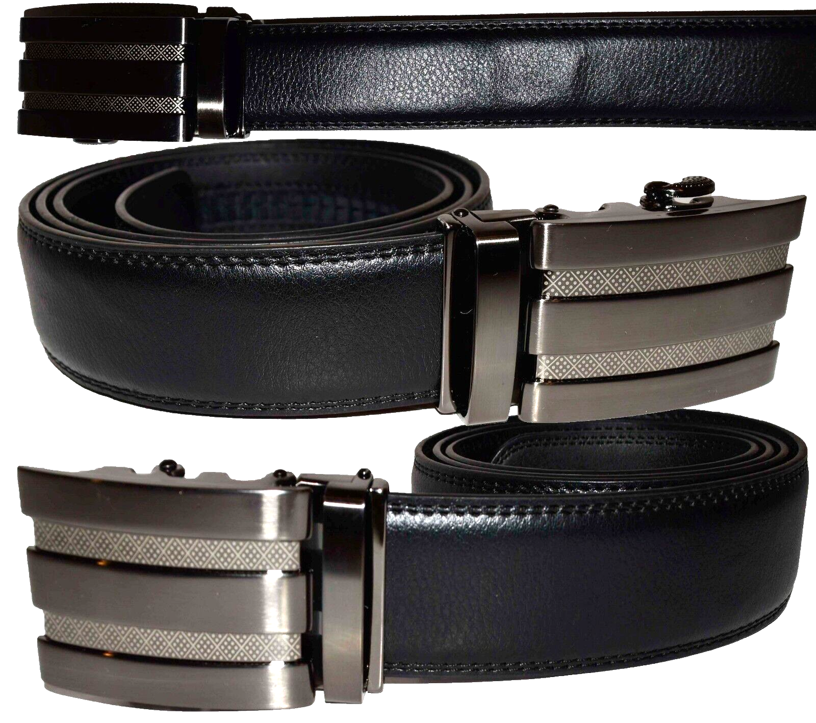 Men’s belt real leather (M) automatic lock dress & casual belt fashion belt