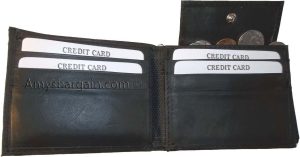 Men's leather bifold wallet ID case 3 billfold slots 6 id card brand new wallet - Image 4