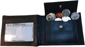 Men's leather bifold wallet ID case 3 billfold slots 6 id card brand new wallet