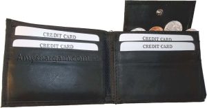 Men's leather bifold wallet ID case 3 billfold slots 6 id card brand new wallet - Image 6