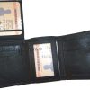 Men’s leather wallet Genuine Leather Trifold 6 card 2 ID 2 bill spaces