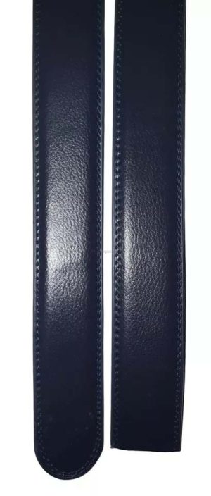 Men’s navy blue leather belt strap size XL 43" leather strap brnd new strap only - Image 9
