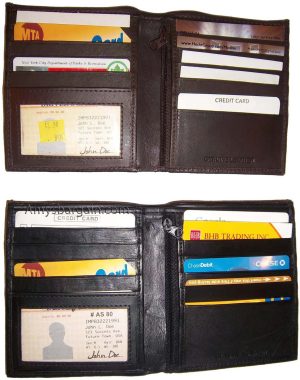 Men's wallet Leather Hipster wallet USA Euro Int'l currencies zip coin purse new - Image 4