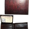 Men's wallet lizard skin printed leather man's bifold wallet 2 bill slot id card