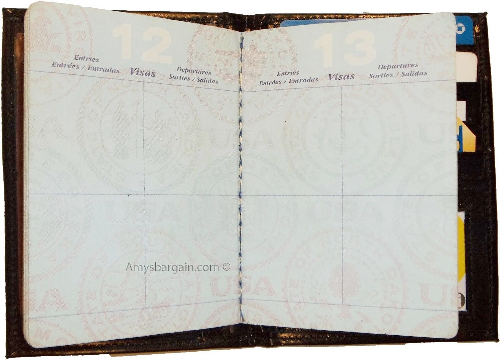 New Lamb skin USA Leather passport case wallet credit ATM card case ID holder BN - Image 7
