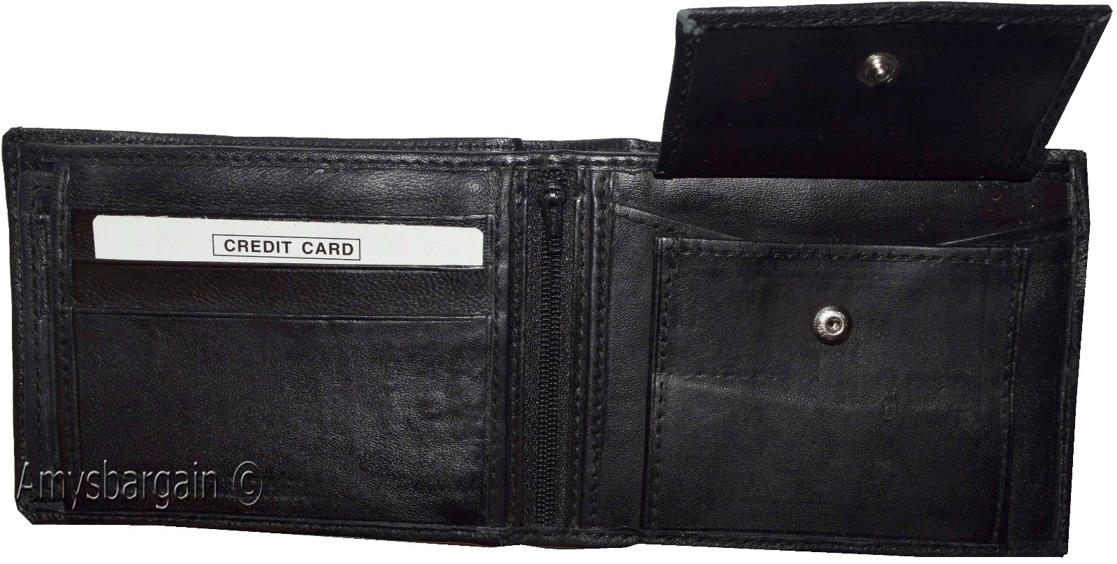 New Men's Bi-fold Leather Wallet, Black men's wallet 6 card, men's wallet Brnd N - Image 11