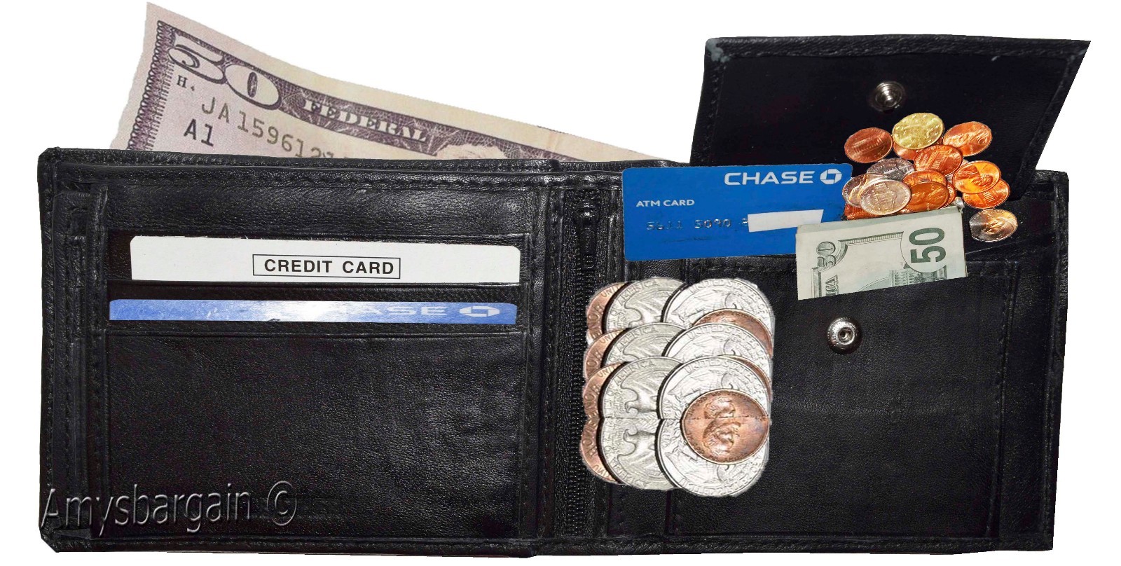 New Men's Bi-fold Leather Wallet, Black men's wallet 6 card, men's wallet Brnd N - Image 12