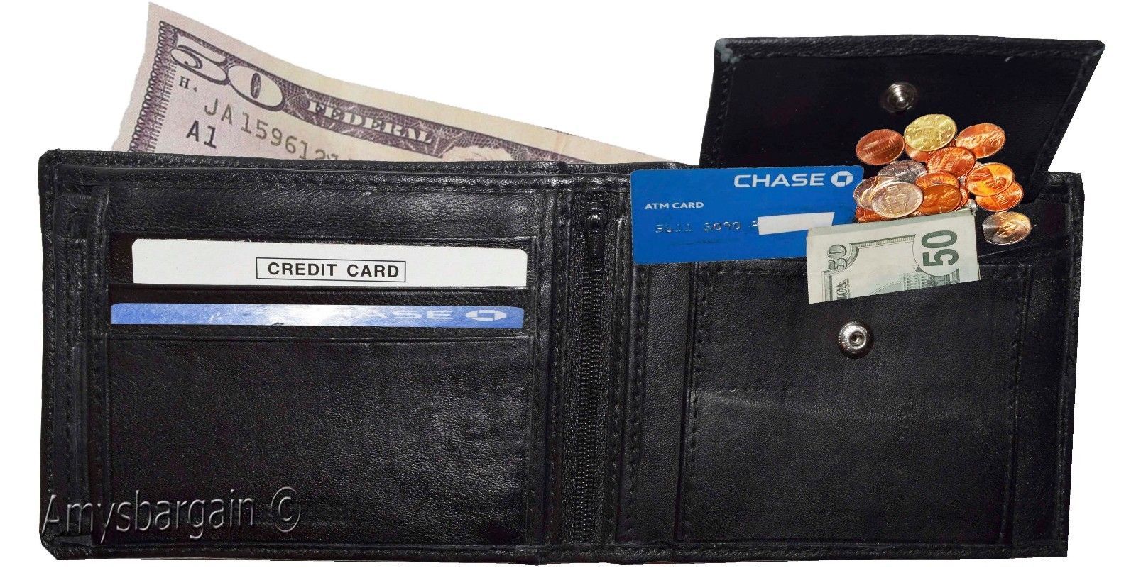 New Men's Bi-fold Leather Wallet, Black men's wallet 6 card, men's wallet Brnd N - Image 13