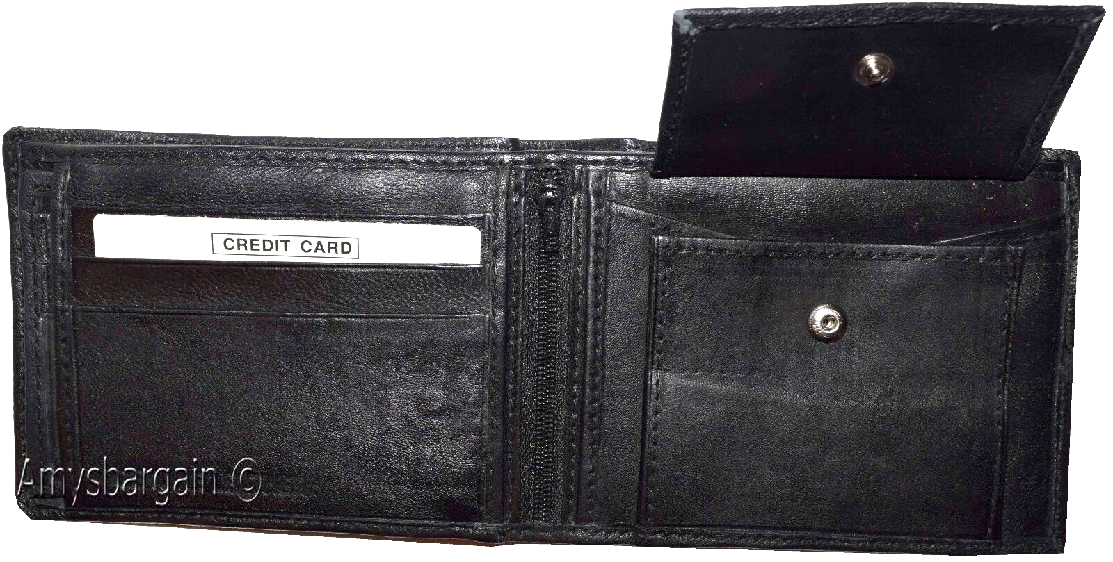 New Men's Bi-fold Leather Wallet, Black men's wallet 6 card, men's wallet Brnd N - Image 3