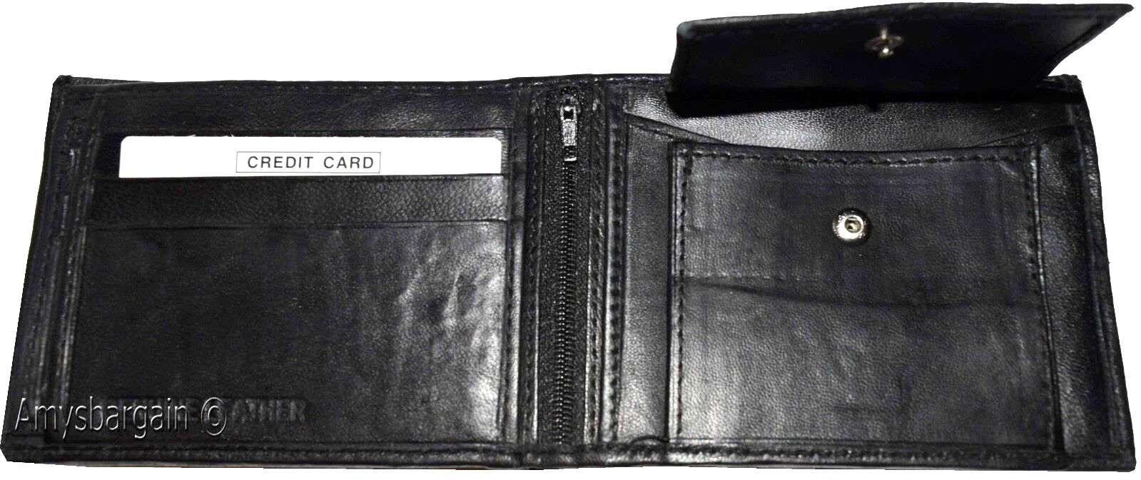 New Men's Bi-fold Leather Wallet, Black men's wallet 6 card, men's wallet Brnd N - Image 4