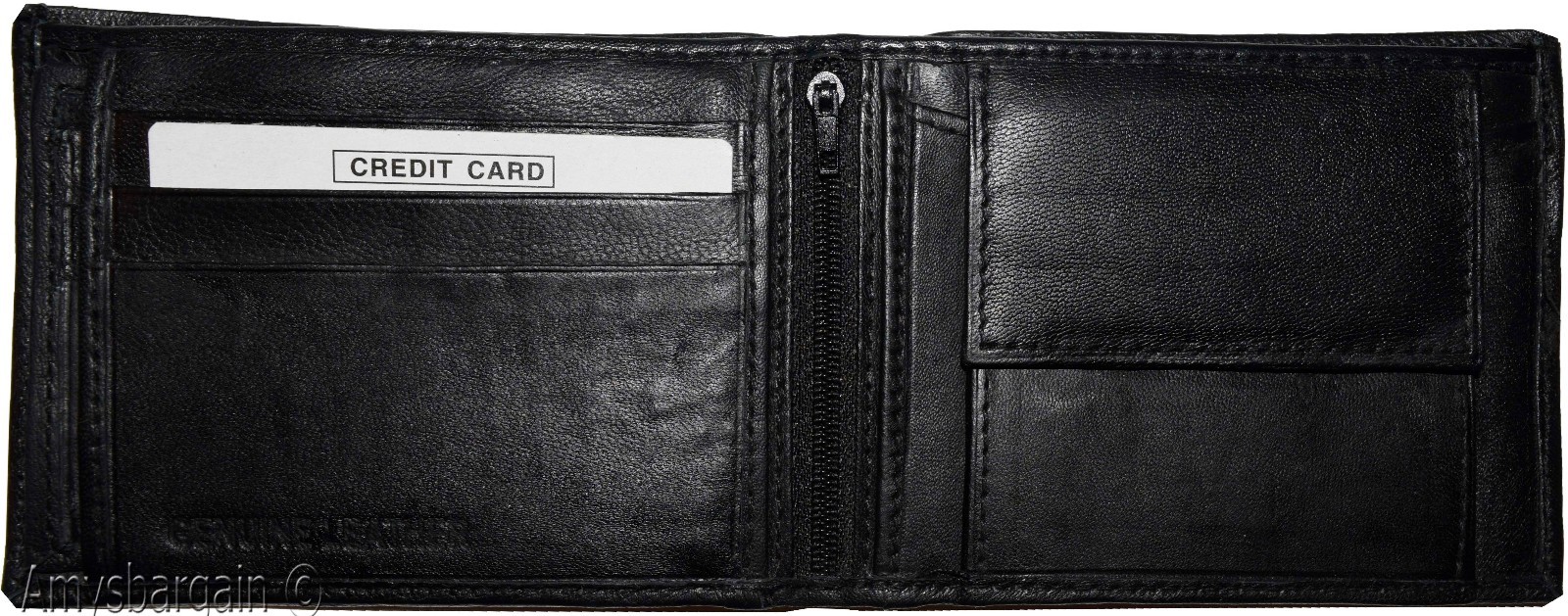 New Men's Bi-fold Leather Wallet, Black men's wallet 6 card, men's wallet Brnd N - Image 9