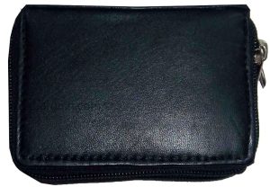 New RFID Black Solid Leather Accordion Wallet Zip Around ID credit Card holder - Image 16