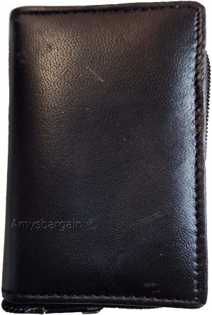 New RFID Black Solid Leather Accordion Wallet Zip Around ID credit Card holder - Image 6