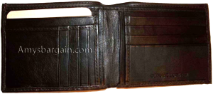 New Style Men's bifold leather Wallet 14 Card 2 Bill slots bi-fold Brown wallet - Image 13