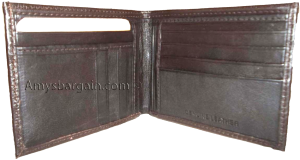 New Style Men's bifold leather Wallet 14 Card 2 Bill slots bi-fold Brown wallet - Image 6