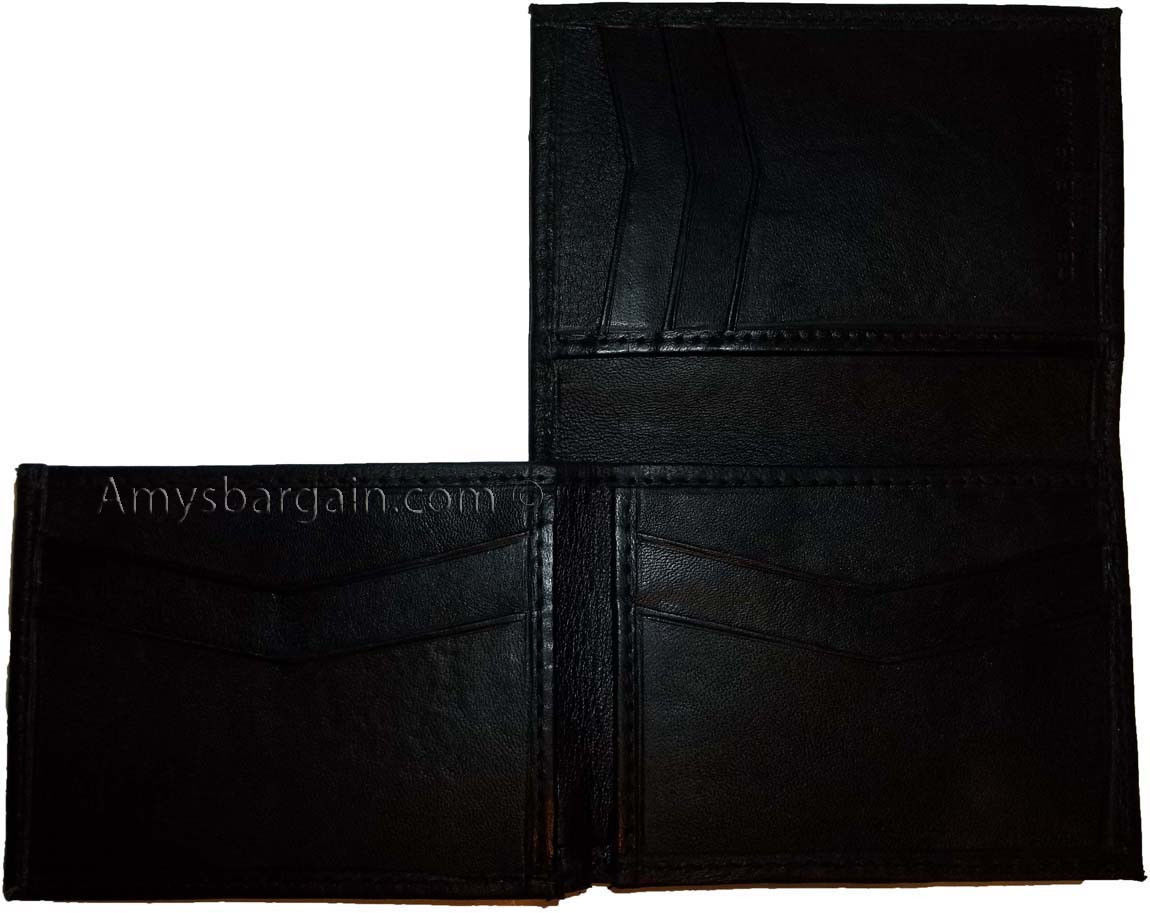 New Trifold Leather Men’s wallet 7 Credit card spaces ID Window Men's Bilfold BN - Image 13