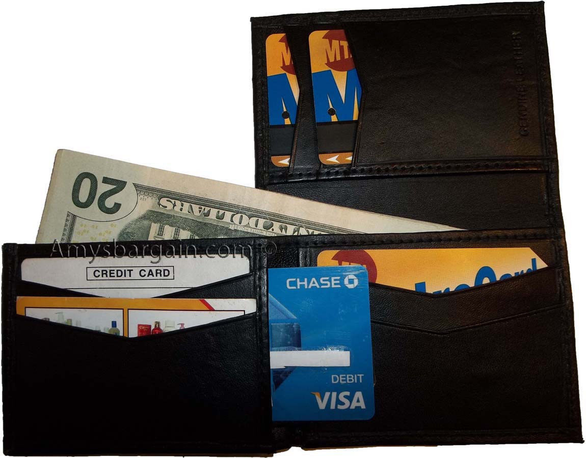 New Trifold Leather Men’s wallet 7 Credit card spaces ID Window Men's Bilfold BN - Image 3