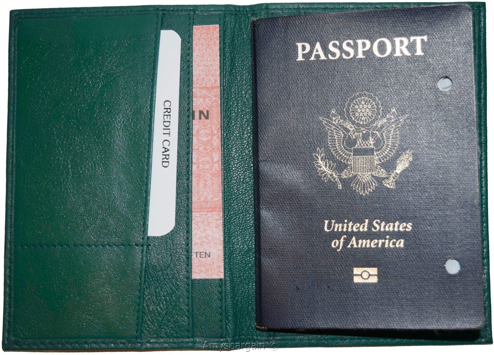 New USA Leather passport case wallet credit ATM card case ID holder Brand New - Image 13