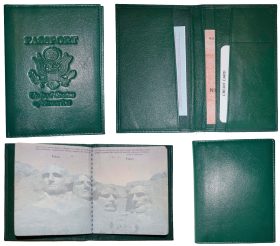 New USA Leather passport case wallet credit ATM card case ID holder Brand New