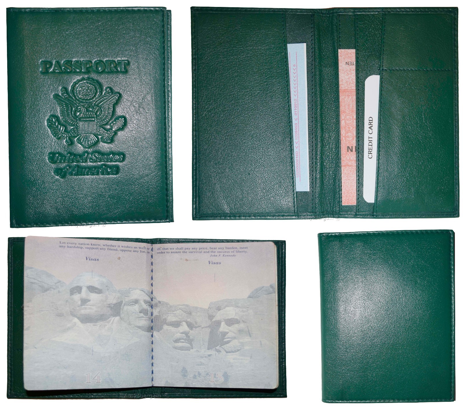 New USA Leather passport case wallet credit ATM card case ID holder Brand New