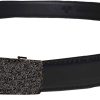 New buckle men's belt leather automatic dress Jeans comfort Slide lock BN 50"